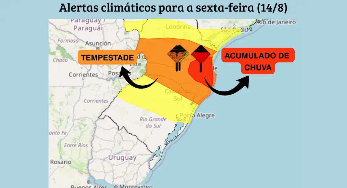 Litoral de Santa Catarina tem alerta vermelho para acumulado de chuva